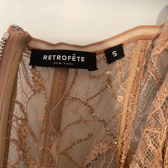 Retrofete Matilda Strapless Lace Sequin Corset Bustier Sheer Mini Dress Sz S - Picture 12 of 12